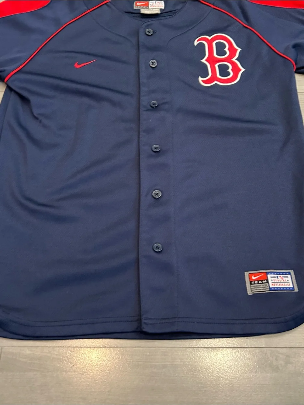 Vintage Nike Team Boston Red Sox Jersey Youth M 12/14 Navy Genuine Merchandise